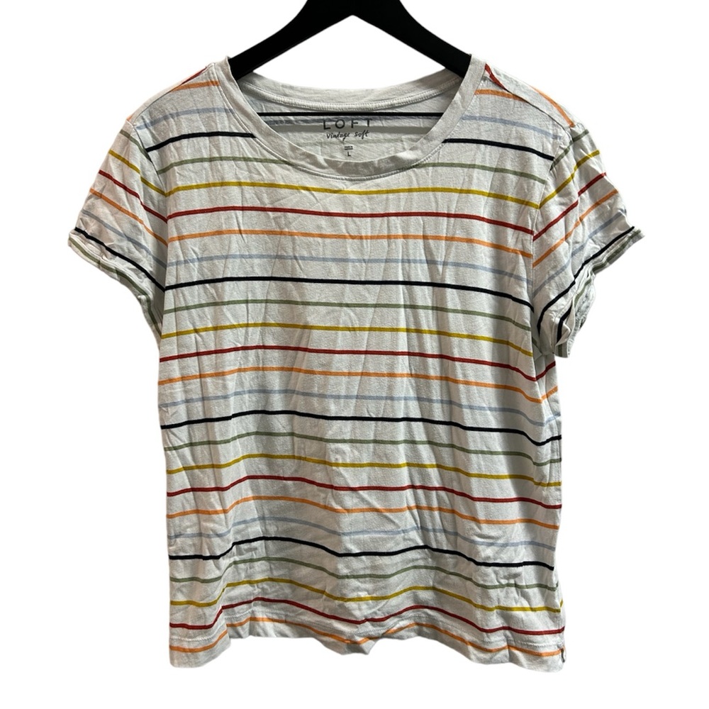 White Rainbow striped short sleeve t-shirt